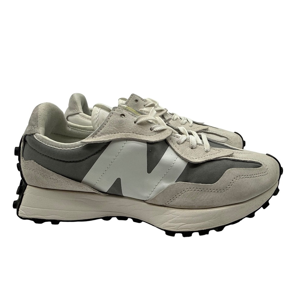 New Balance 327 Sneakers Mens 9.5 Womens 11 Grey White Excellent Retro Lifestyle